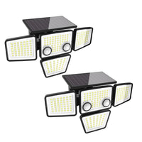 1 x RAW Customer Returns YD LIFE solar lamps for outdoors with motion detector - 188 LED solar light 1200 lumens cold white and 270 lighting angle, wall light, spotlight, compact lamp, with 2 sensors IP65 2 pieces  - RRP €45.95