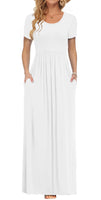 1 x RAW Customer Returns PLOKNRD Women s Summer Dresses Long Maxi Dress Elegant Casual Dress with Pockets L White - RRP €30.24