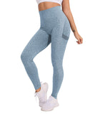 1 x RAW Customer Returns Yaavii Women s Sports Leggings Long Opaque Yoga Leggings Figure-shaping Sports Pants Yoga Pants Fitness Pants with High Waist Tummy Control Blue Gray S - RRP €18.14