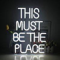 1 x RAW Customer Returns This Must Be The Place Neon Sign for Wall Decoration, White LED Neon Light, Neon Light Lettering with USB Powered for Bedroom, Birthday Party, Bar, Home Decor - RRP €41.56