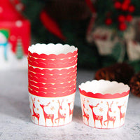 3 x Brand New 200pcs Christmas Cupcake Wrappers, Santa Reindeer Cake Wrapping Paper Liners, Cake Muffin Baking Cups, Christmas Holiday Festive Party Supplies Blue - RRP €24.96