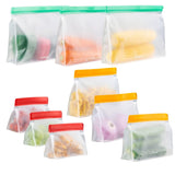 5 x RAW Customer Returns LeMuna Set of 9 Reusable Food Storage Bags - Standing, BPA-Free and Freezer Safe 3x 3 Gallon Bags, 3x Sandwich Bags, 3x Snack Bags  - RRP €55.45