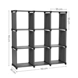 1 x RAW Customer Returns SONGMICS 9-Tier Storage Rack, Open Storage Cabinet, Bookshelf, Organizer for Living Room, Black LSN45BK - RRP €35.99