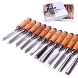 1 x RAW Customer Returns ATOPLEE 12pcs Wood Carving Chisel Set for Woodworking, Professional Wood Chisel Tools with Premium Case and Roll Up Bags for Carpenters, Craftsmen, Gift for Most - RRP €36.29