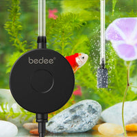 1 x RAW Customer Returns bedee Aquarium Air Pump, Quiet 35 dB Diaphragm Pump with Check Valve, Bubble Stone and Suction Cup, Energy Saving 1W Oxygen Pump for Aquarium Fish Tank up to 50 L, Black - RRP €17.14