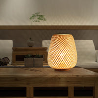 1 x RAW Customer Returns GUANSHAN Bamboo Weaving Lantern Table Lamp Bedside Lamp Japanese Style Night Light Decorative Table Lamp Table Lighting Bamboo Lampshade for Bedroom, Living Room - RRP €36.29