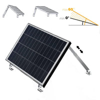 1 x RAW Customer Returns Solar module roof bracket mounting balcony railing, attachment extra long 1040mm elevation, 0-60 adjustable flat roof attachment flat roof wall mounting, 2 pairs of roof brackets - RRP €60.49