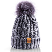 1 x RAW Customer Returns REDESS Women s Winter Bobble Beanie Hat with Warm Fleece Lined, Thick Slouchy Snow Knit Skull Ski Cap - RRP €19.99