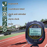 1 x RAW Customer Returns FCXJTU Digital Sports Stopwatch Timer 10 Laps Split Memory Stopwatch Countdown Timer Large Display Waterproof Shockproof with Lanyard for Running Swimming Referee Trainer Black  - RRP €19.15