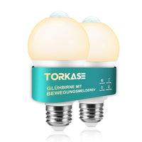 1 x RAW Customer Returns Torkase light bulb with motion detector, 13W E27 LED light bulb replaces 100W, 3000K warm white 1100LM LED lamp with motion detector for stairs, toilets, garden, balcony, garage, set of 2 - RRP €17.14