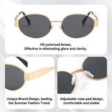 1 x RAW Customer Returns Dollger Retro Oval Sunglasses Women Men Metal Fashion Classic Trendy Sunglasses UV400 Protection, Gold Frame Gray - RRP €58.8