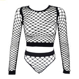 1 x Brand New HOTSO Fishnet Bodystockings Dress, Elasticity Transparent Body Lingerie Women Sexy Lingerie Nylon Bodysuit for Woman Lover 2 Piece Lingerie Set - RRP €27.6