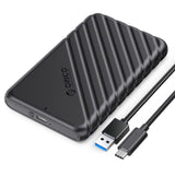 1 x RAW Customer Returns Hard Drive Enclosure 2.5 Inch, ORICO 6Gbps USB C 3.1 Gen 1 Hard Drive Enclosure for 9.5mm 7mm 2.5 Inch SATA SSD HDD, UASP Trim Supported, with USB 3.1 Cable, Tool-Free External SSD Enclosure Black  - RRP €9.99