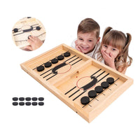 2 x RAW Customer Returns Slingshot puck board games, sling puck table games chess bumper 2 in 1 table hockey winner toy for parents and children - RRP €40.32