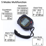 1 x RAW Customer Returns FCXJTU Digital Sports Stopwatch Timer 100 Laps Split Memory Stopwatch Countdown Timer Large Display Waterproof Shockproof with Lanyard for Running Swimming Referee Coach Black - RRP €24.19