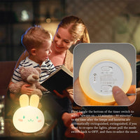 3 x Brand New RANJIMA Night Light Children, LED Dimmable Bedside Lamp Color Changing RGB Rabbit Night Light Baby Timing Kawaii Silicone Children Touch USB Lamp Portable Table Light for Baby Room Breastfeeding, Children s Room - RRP €61.2