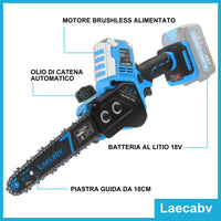 1 x RAW Customer Returns Laecabv 7 Inch Mini Portable Cordless Chainsaw for Wood Cutting and Gardening with 18V 5.2Ah Battery 7 Inch with Batteries  - RRP €187.44