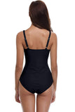 1 x RAW Customer Returns SHEKINI Women s One-Piece Floral Plain Swimsuit Monokini Adjustable or Non-Adjustable Shoulder Strap Swimsuits Pleated Swimwear Swimming Suit, A-Black, XL - RRP €40.54