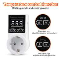 1 x RAW Customer Returns Iegefirm 1 thermostat socket with sensor, digital temperature control, waterproof temperature switch, EU plug - RRP €20.4