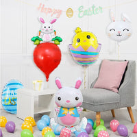 1 x Brand New WIDEBG Easter Decoration Foil Balloon Easter Bunny Decoration Happy Easter Balloons Easter Eggs Chick Balloons Helium Balloon Easter Party Easter Decoration Balloon Carrot 9 Pieces - RRP €16.79