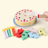 1 x RAW Customer Returns KABENFIS Wooden Cutting Birthday Cake Toy Play Food Set DIY Role Play with Candles for Children Boys and Girls - RRP €23.9