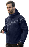 1 x RAW Customer Returns Memoryee Men s Tactical Camouflage Softshell Jacket Outdoor Military Fleece Lining Waterproof Windproof Hooded Jacket Navy blue new M - RRP €51.99