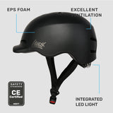 1 x RAW Customer Returns Westt Urban Adult Bike Helmet LED Backlight Multi-Sport Cycling Bike Mountain Bike Skateboard Roller Skate Adjustable for Men Women - RRP €26.99