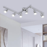 1 x RAW Customer Returns Bojim Adjustable LED Ceiling Spotlights with 6 Spotlights, Ceiling Chandelier Light White 4000K, with 6 Lights GU10 550LM 6W, Modern Chandelier for Bedroom Living Room Kitchen Hallway - RRP €52.99