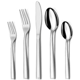 1 x RAW Customer Returns Hunnycook 30-piece cutlery set for 6 people, stainless steel cutlery set with knife, fork, spoon for restaurant, party, wedding, classic striped craft, dishwasher safe - RRP €16.99