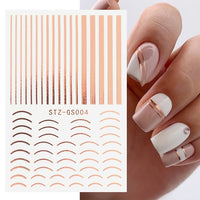 3 x Brand New Adisno 8 Sheets Nail Stickers Striping French Decorations, Line Decal Nail Stickers, DIY Nail Art Decorations Stickers for Nail Decoration - RRP €24.15