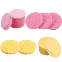 18 x Brand New 60 Pieces Compressed Facial Sponges, Reusable Round Cellulose Facial Sponges Makeup Remover Sponge for Face Cleaning Pink Yellow  - RRP €145.62