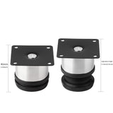 1 x RAW Customer Returns Silver-black round adjustable stainless steel feet kitchen furniture 50 x 50 mm - RRP €8.22