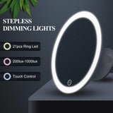 1 x RAW Customer Returns TOUCHBeauty cosmetic mirror LED illuminated with 7X magnification, dimmable make-up mirror with lighting, strong suction cup, 360 swivel magnifying mirror shaving mirror rechargeable TB-1779 - RRP €32.24