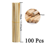 1 x RAW Customer Returns Pack of 100 bamboo sticks, craft sticks, bamboo sticks for crafts, long round sticks, natural bamboo sticks, wooden sticks, round sticks, wooden sticks for DIY arts, crafts, decoration, 30 cm x 5 mm  - RRP €9.06