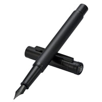 1 x RAW Customer Returns HongDian Forest Matte Black - Classic Design Fountain Pen with Medium Nib, Converter and Metal Case - RRP €22.15