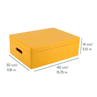 1 x Brand New Creative Deco XL Yellow Large Wooden Box with Lid 40x30x14 cm -1cm Baby Memory Box Large Wooden Box with Lid and Handles Easter Decoration Easter Gift Documents Valuables Toys - RRP €32.68