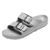 1 x RAW Customer Returns JOMIX Lightweight Summer Sandals Flat Mules Bathing Shoes Men Slides Bath Slippers Black, 43 EU, SU2232  - RRP €60.0