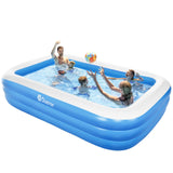 1 x RAW Customer Returns Duerer Inflatable Pool Rectangular, 241cm x 142cm x 56cm, Large Paddling Pool for Children and Adults Summer Party, Inflatable Swimming Pool, Family Swimming Pool for Garden, Outdoor, Easy Set - RRP €83.59