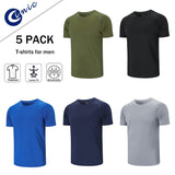 1 x RAW Customer Returns Cimic Pack of 5 Sports T-Shirts Men s Functional Shirt Sports Shirt Men s Short Sleeve T Shirt Breathable Training Shirt Men Fitness Gym Running Shirt Hiking Shirt Men Set 510-Black Grey Green Navy Blue-S  - RRP €35.99