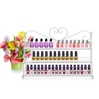 1 x RAW Customer Returns FullBerg nail polish shelf with 3 metal shelves as a wall shelf storage for nail polish or essential oils nail polish stand display rack women - white - RRP €16.99