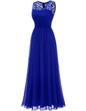 1 x RAW Customer Returns DRESSTELLS Women s Ball Gown Maxi Long Evening Dresses Chiffon Lace Bridesmaid Dresses Floor Length Cocktail Dress Confirmation Dress Royal Blue L - RRP €58.97