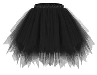 1 x RAW Customer Returns bridesmay Women s Tulle Skirt Petticoat Underskirt Short Ballet Tutu 50s Rockabilly Tutu Mini Skirt Carnival Costume Crinoline Black XL - RRP €19.15