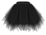 1 x RAW Customer Returns bridesmay Women s Tulle Skirt Petticoat Underskirt Short Ballet Tutu 50s Rockabilly Tutu Mini Skirt Carnival Costume Crinoline Black XL - RRP €19.15