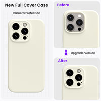 1 x RAW Customer Returns ORNARTO for iPhone 15 Pro Case with Camera Protection and 2 Screen Protectors, Liquid Silicone Phone Case iPhone 15 Pro 6.1 inch, Shockproof iPhone 15 Pro Protective Case with Microfiber - Starlight - RRP €17.99