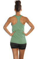 1 x RAW Customer Returns icyzone women s sports top yoga tank top racerback top running fitness functional shirt, 3-pack S, Charcoal Burgundy Turf Green  - RRP €26.59