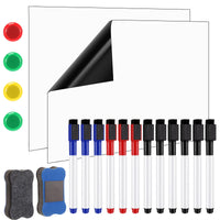 1 x RAW Customer Returns Sinmoe Pack of 2 magnetic whiteboard films, magnetic films for refrigerator, wipeable magnetic boards including 12 magnetic markers, 2 magnetic whiteboard erasers and 4 magnets for children s kitchen planners - RRP €12.85