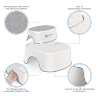 1 x RAW Customer Returns Maliton children s toilet seat with 2-step step stool for children 1-8 years, potty for children with soft seat ring, anti-slip design, splash guard - RRP €34.26