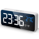 1 x RAW Customer Returns V fa Digital Alarm Clock, LED Clock, Digital Clock, Alarm Clock, Temperature Snooze 2 Alarm 12 24 Hours USB Charging Port, 13 Music White  - RRP €20.4