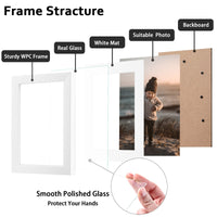 1 x RAW Customer Returns Egofine A5 picture frame set of 4, photo frame with acrylic glass, picture frame made of composite wood for table and wall mounting, white - RRP €20.16