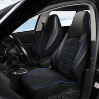 1 x RAW Customer Returns TOYOUN Artificial Leather Car Seat Covers Set Universal Classic Car Seat Covers Seat Protector Car Seat Cover Blue for Front Seats and Rear Seats Car Accessories Interior - RRP €56.87